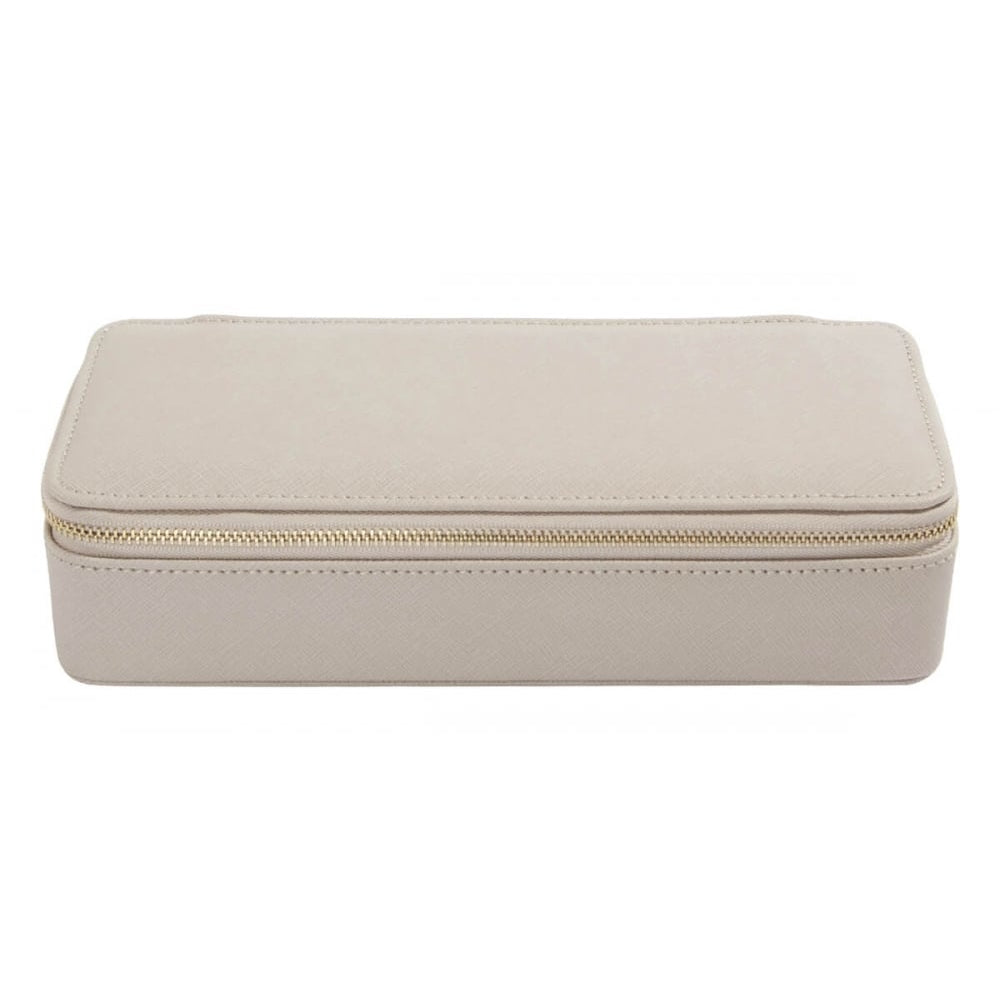 Taupe Large Travel Zipped Jewellery Box