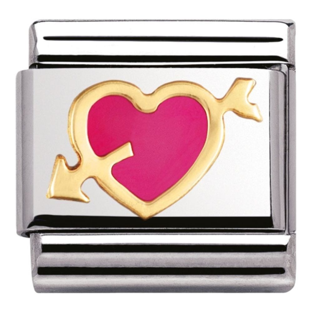 Classic Fuchsia Heart With Arrow Link