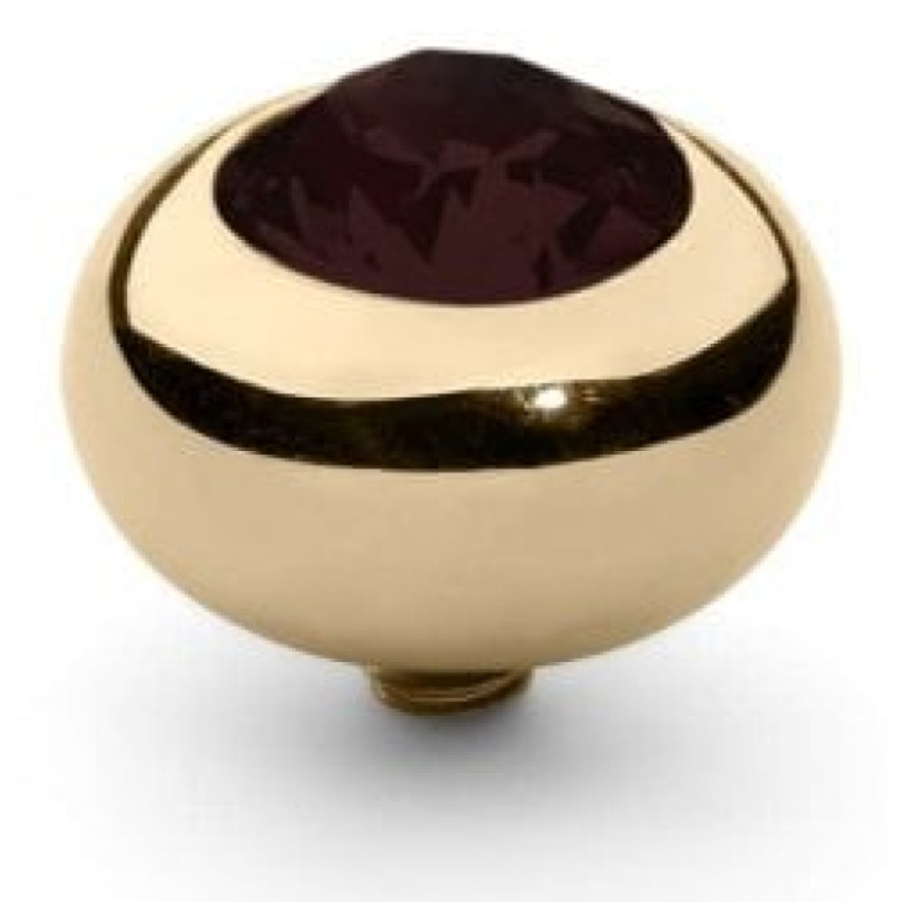 Famosa Gold 10mm Tondo Ring Top Garnet