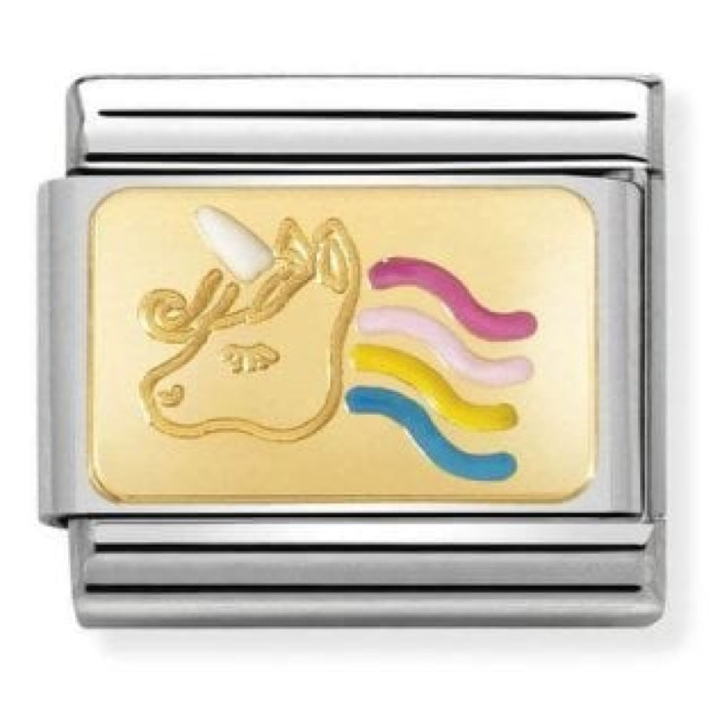Composable Classic Plates Steel , Enamel And 18k Gold (28_Unicorn)