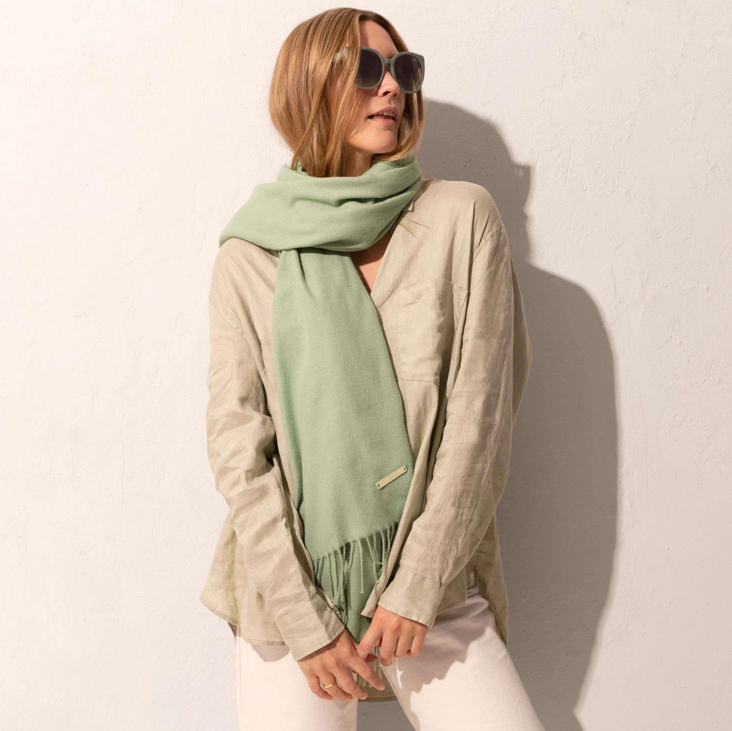 Sustainable Style Blanket Scarf | Sage Green