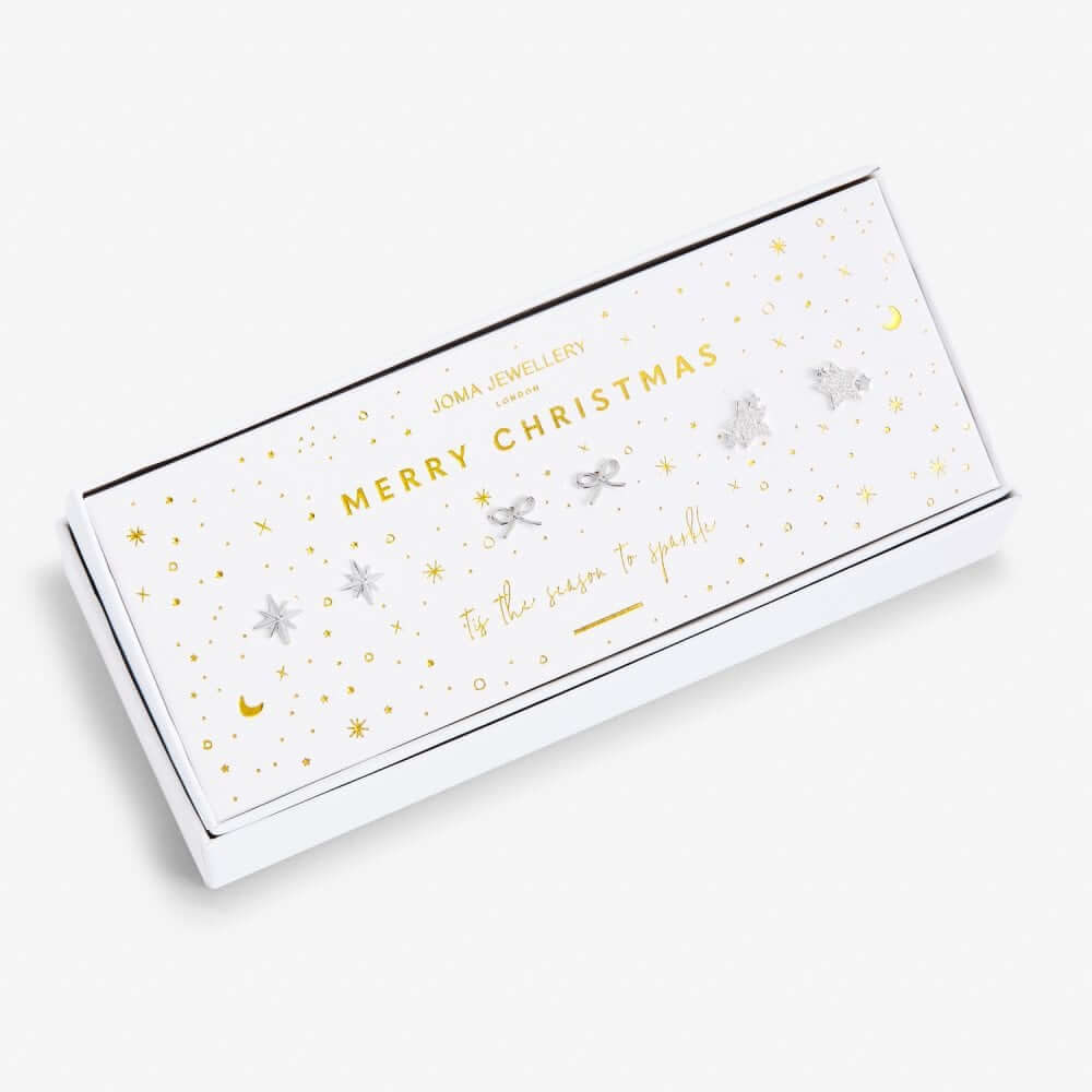 Christmas Occasion Earring Box | Merry Christmas | Silver | Earrings | Set Of 3 Earrings