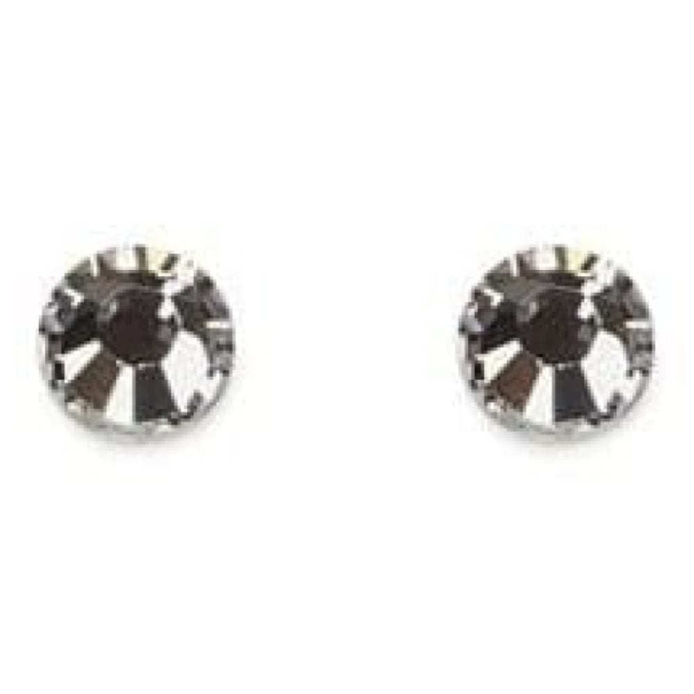 Ladies Circular Clear Studded Swarovski Element Earrings