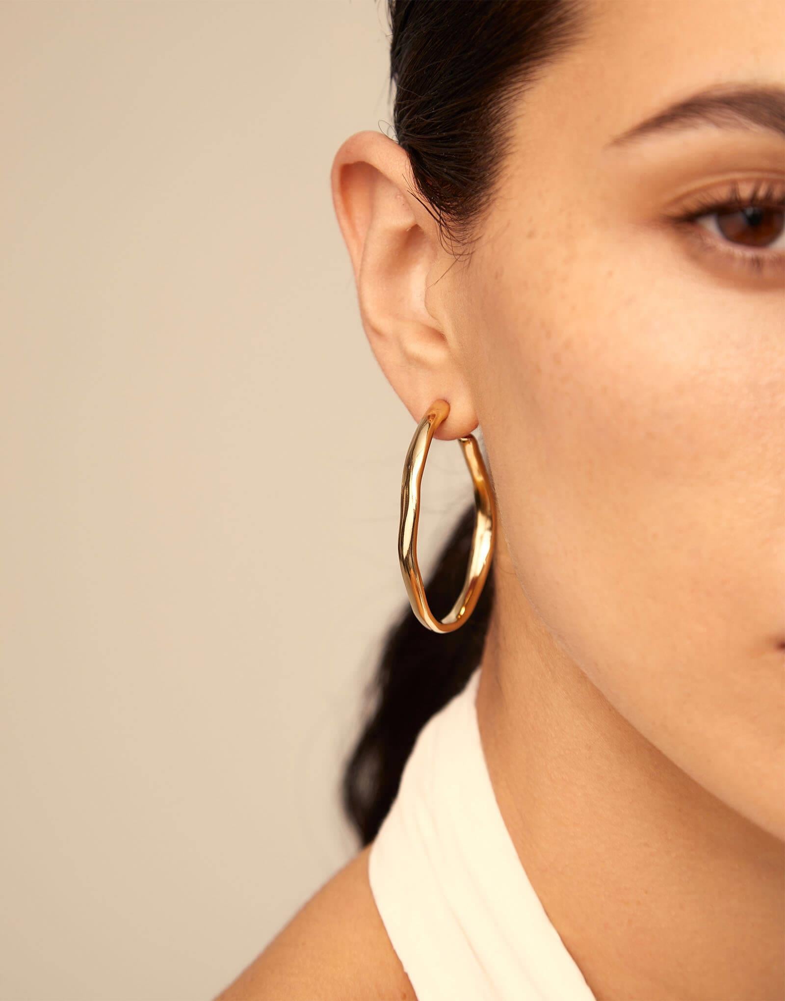 Ohmmm.. Gold Plated Open Hoop Earrings