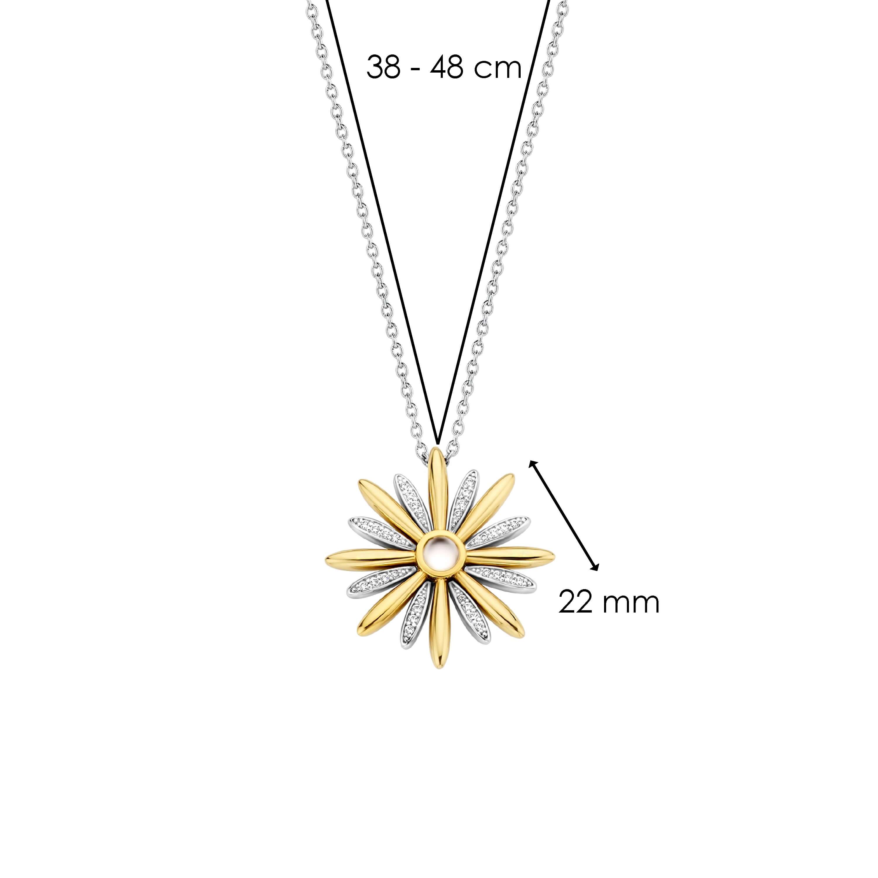 Gold Plated Pave CZ & MOP Star Pendant Necklace