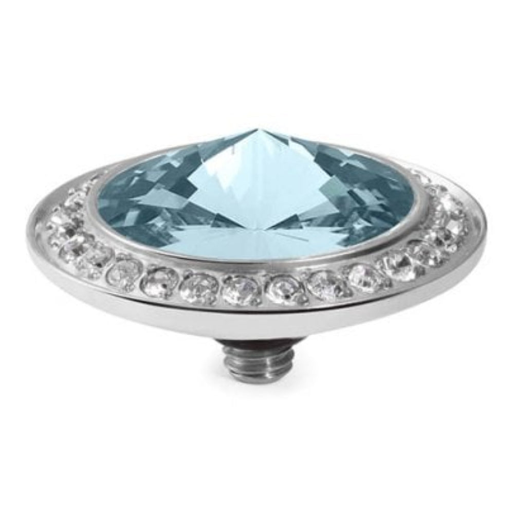 Famosa Silver 16mm Tondo Deluxe Ring Top Aquamarine