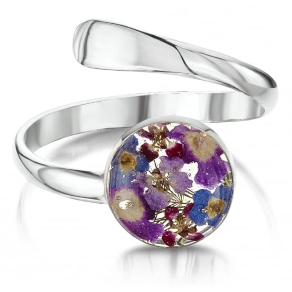 Silver Ring (Adjustable) - Purple Haze - Round