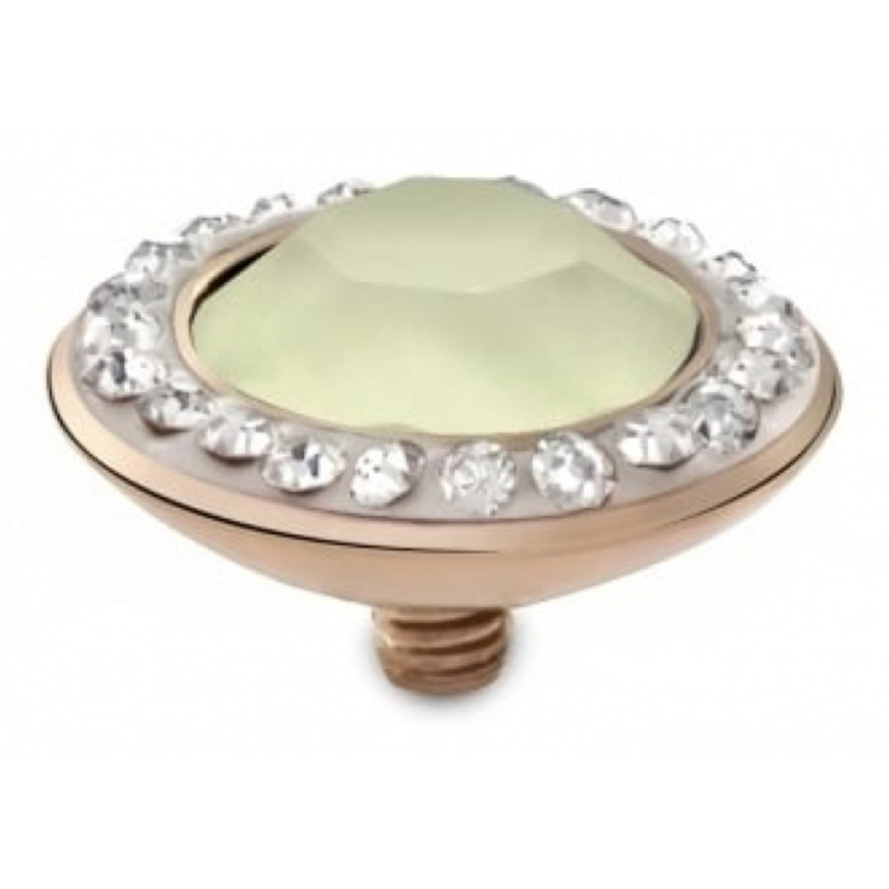 Famosa Rose Gold Plated 13mm Tondo Deluxe Powder Yellow Ring Top