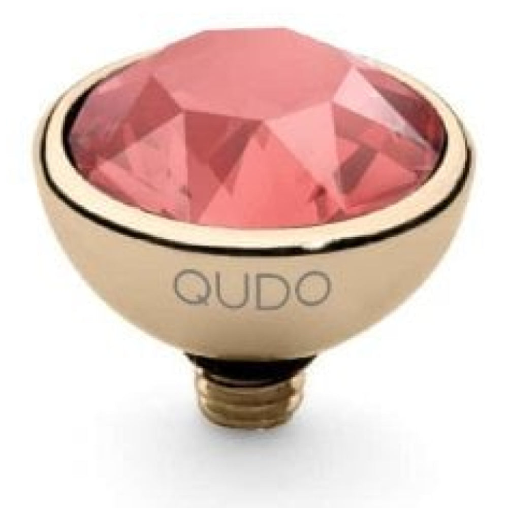 Famosa Gold 10mm Bottone Ring Top Red Magma