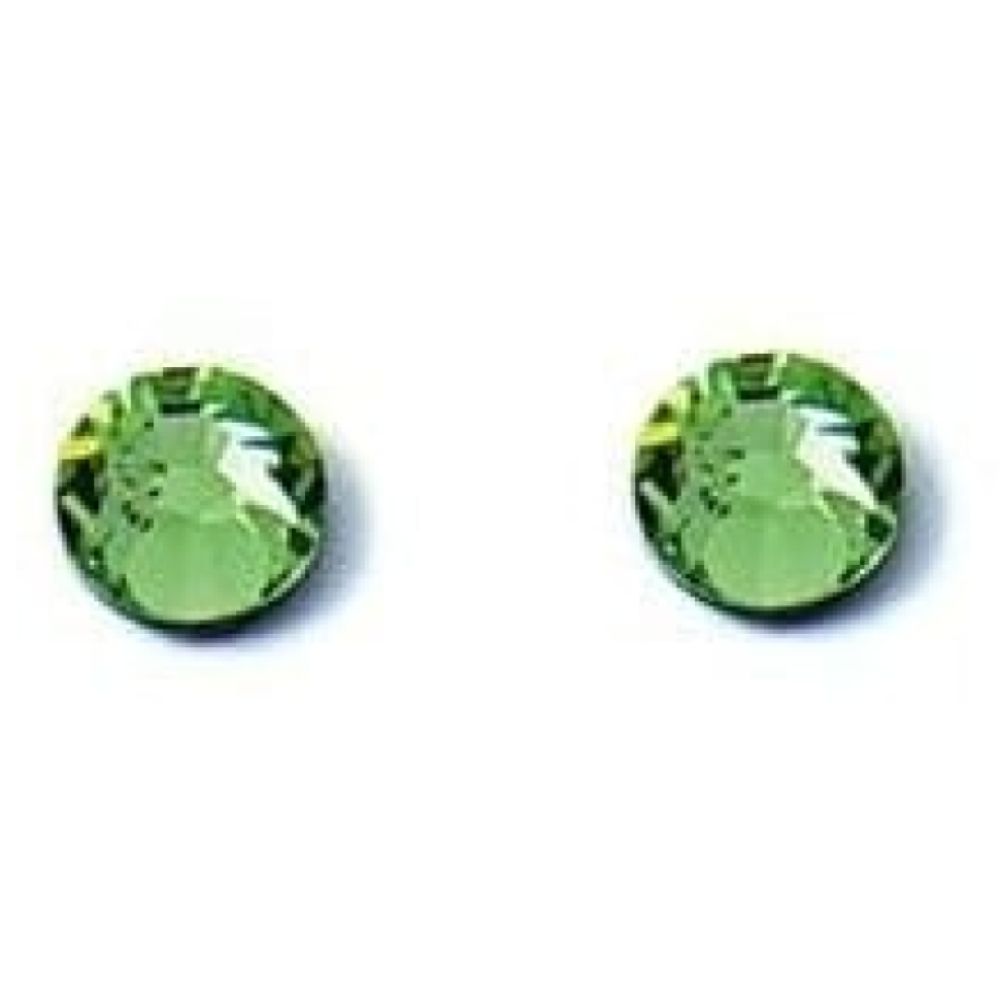 Ladies Circular Light Green Studded Swarovski Element Earrings