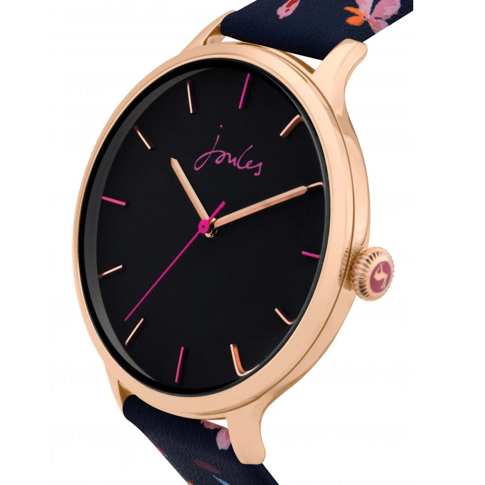 Navy Floral Printed Strap Navy Dial Ladies Watch