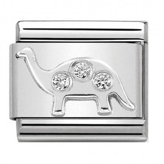 Composable Classic Silver CZ Brontosaurus Link