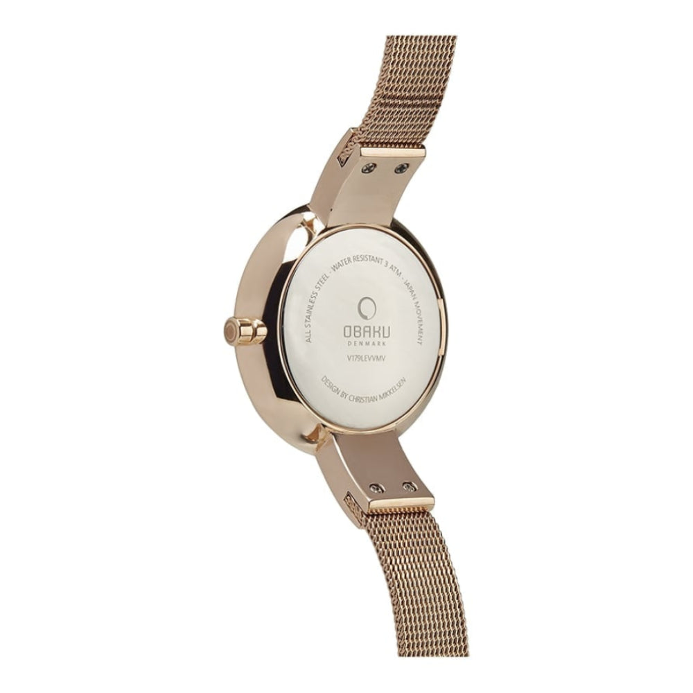 SOL - GLIMT ROSE Rose Gold Plated Mesh Bracelet Watch
