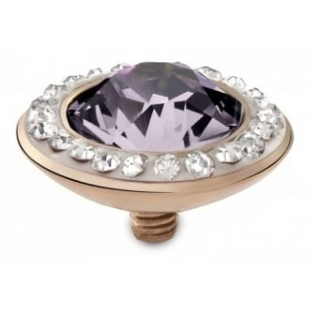 Famosa Rose Gold Plated 13mm Tondo Deluxe Violet Ring Top
