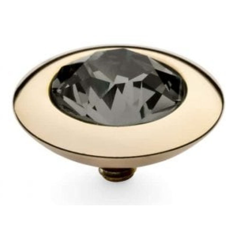 Famosa Gold 13mm Tondo Ring Top Black diamond