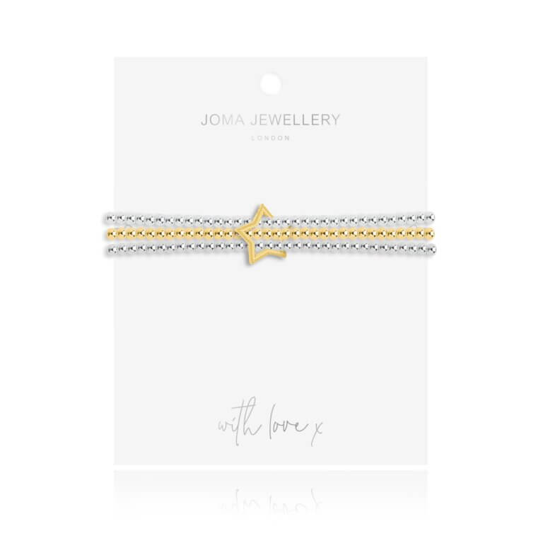 Lila | Gold Star | Silver And Gold | Bracelet | 17.5cm Stretch