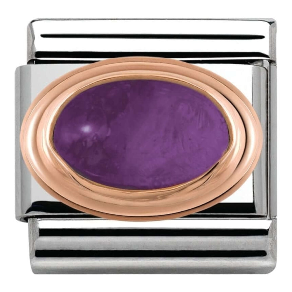 Classic Rose Gold Set Amethyst Link