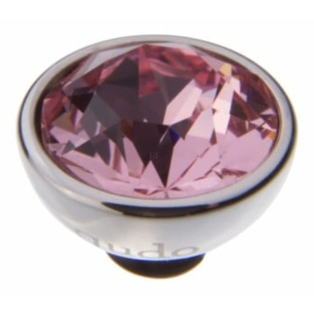 Famosa Silver 10mm Bottone Ring Top Light Rose
