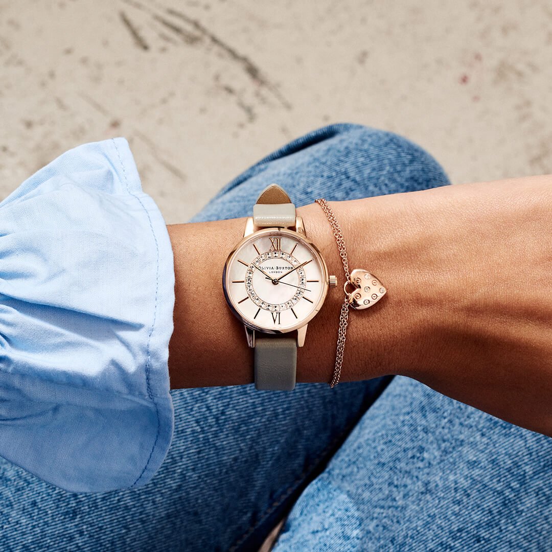 Sparkle Wonderland Midi Grey & Rose Gold Ladies Watch