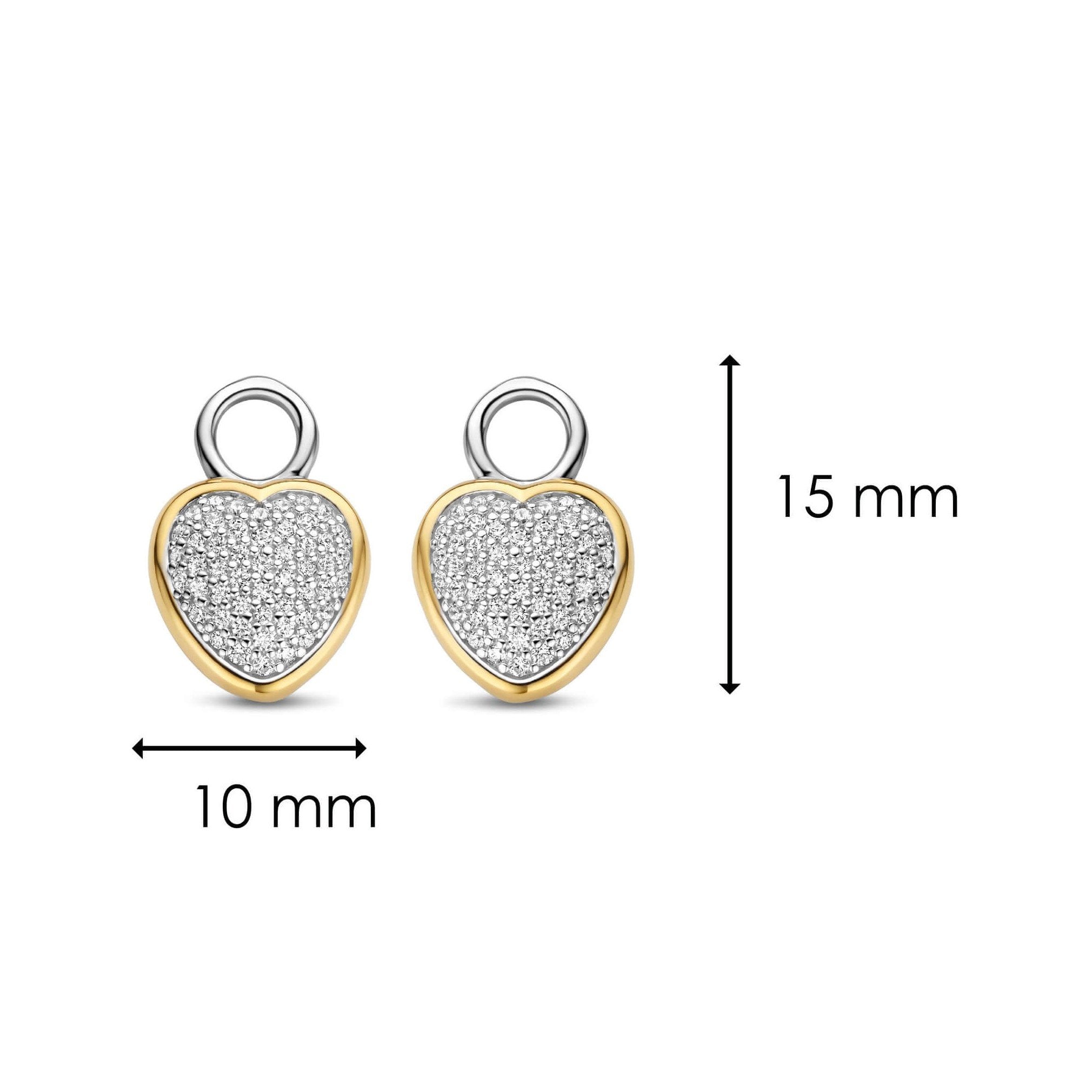 Gold Plated Silver Heart CZ Set Ear Charm