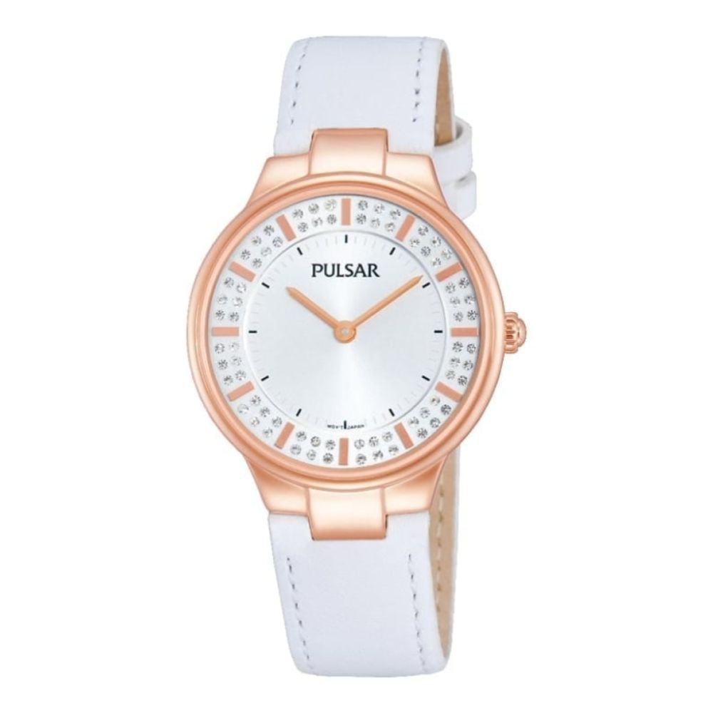 Womens Rose Gold Plated Leather Watch