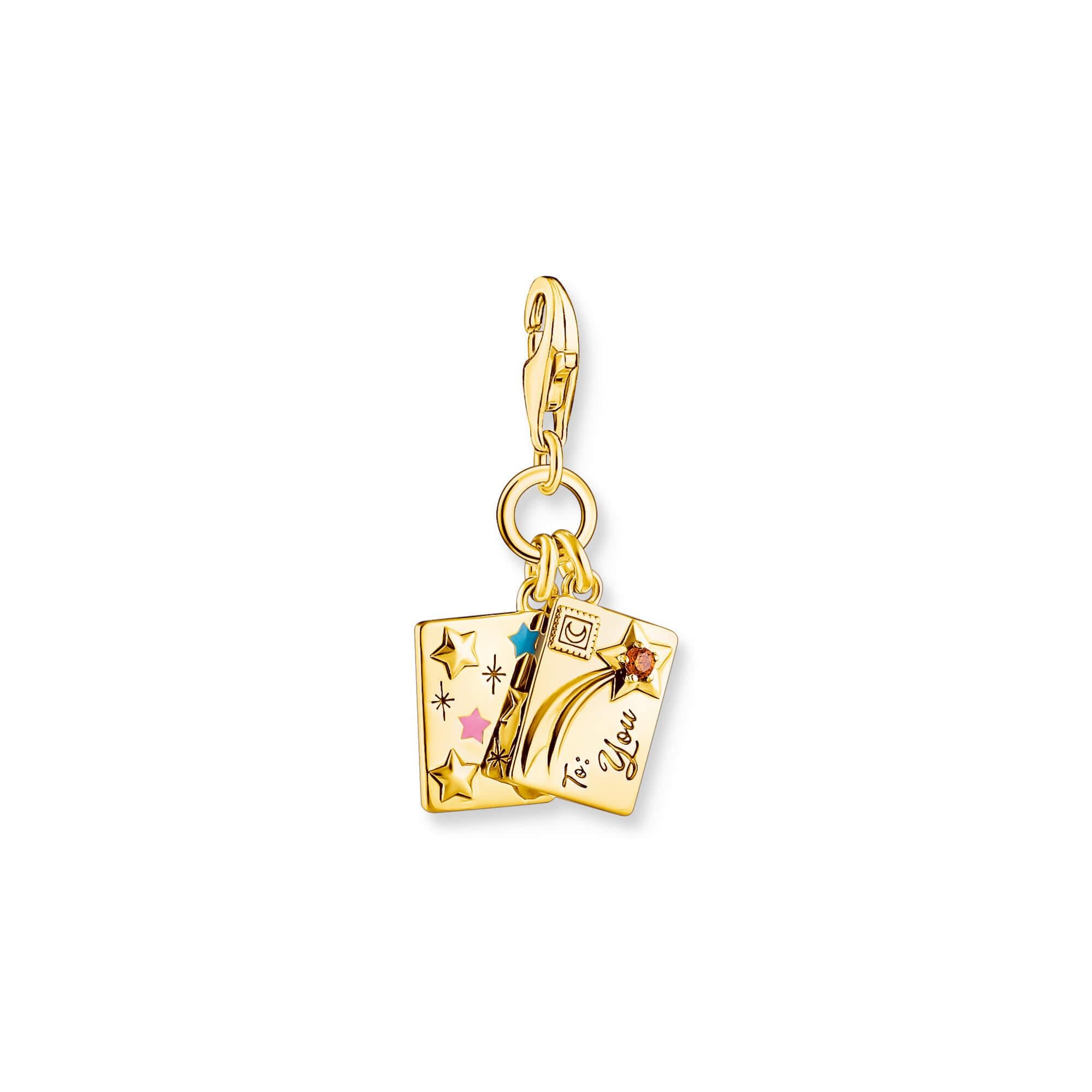 Gold Plated Make-a-wish With Multicolour Enamel Charm Pendant