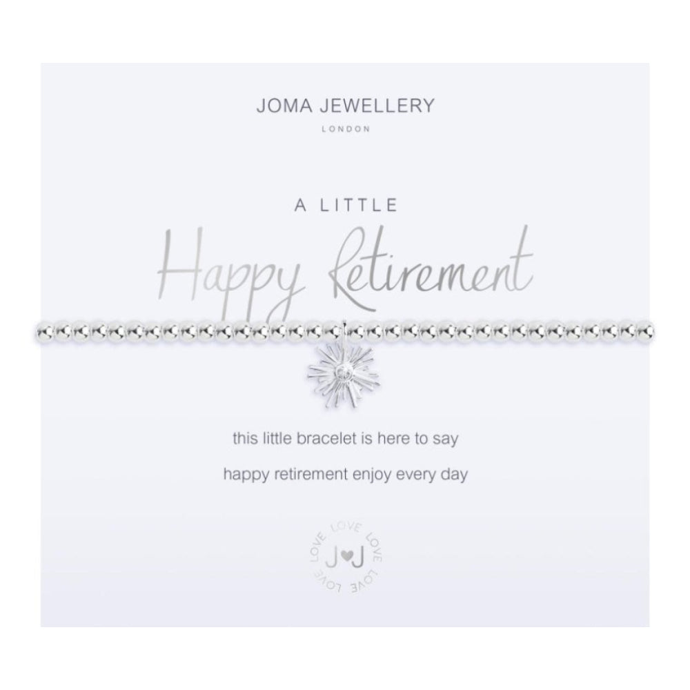 A Little - Happy Retirement - Silver- 17.5cm Stretch Bracelet