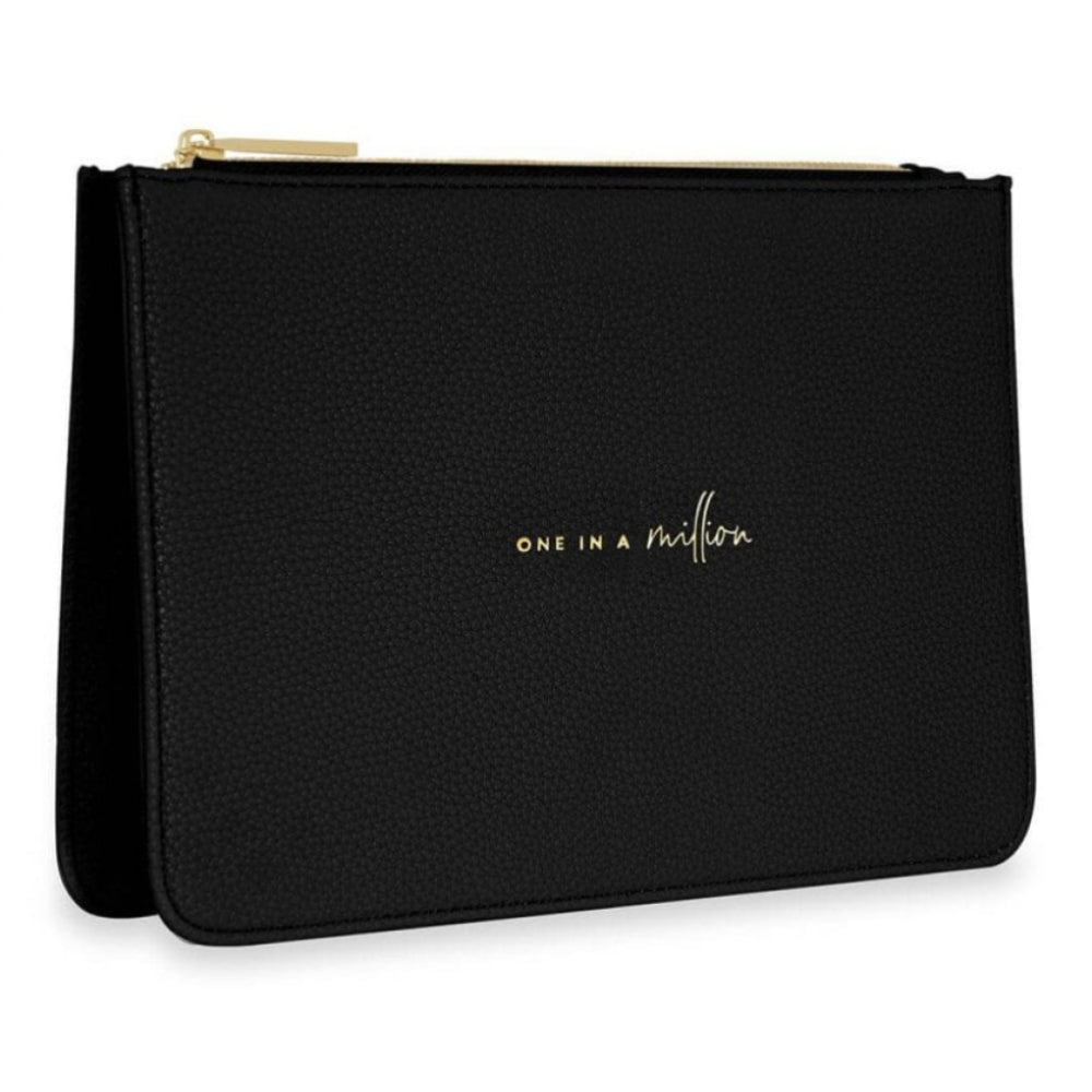 Stylish Structured Pouch | One In A Million | Black | 16 X 24 X 5 Cm
