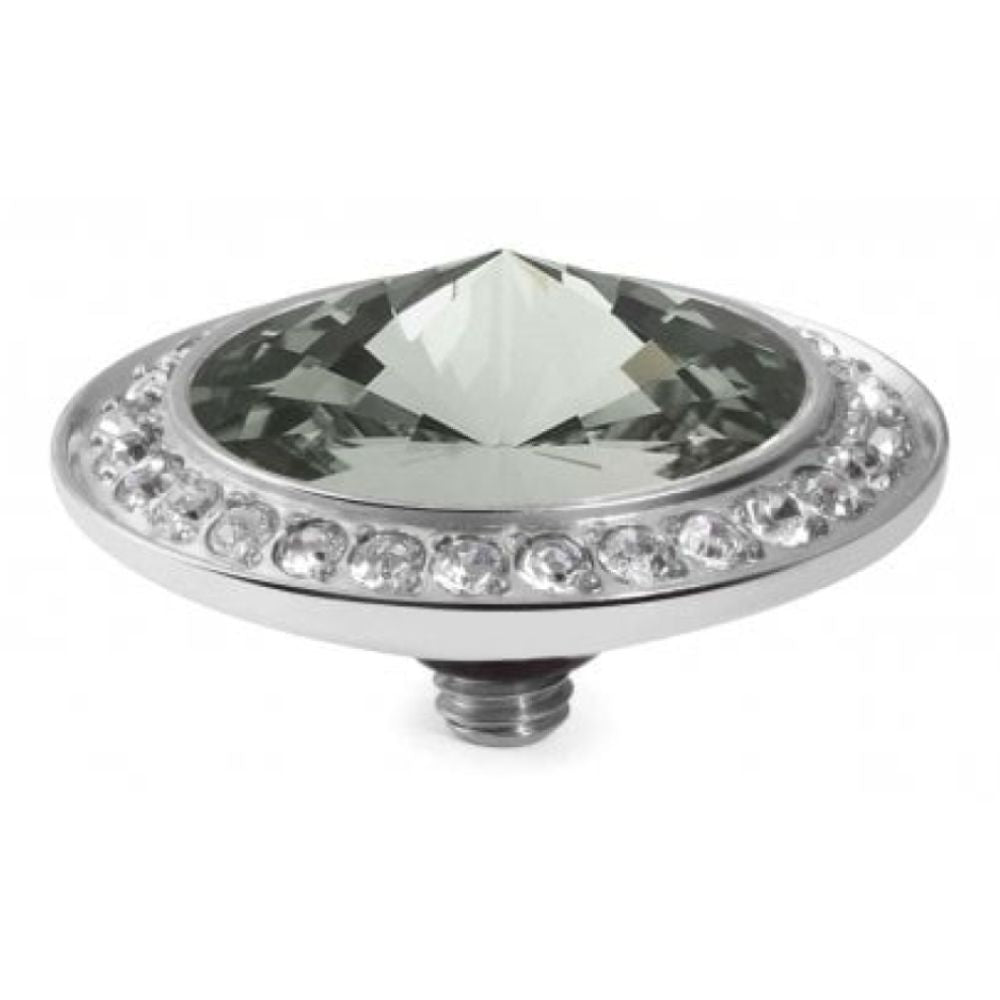 Famosa Silver 16mm Tondo Deluxe Ring Top Black Diamond