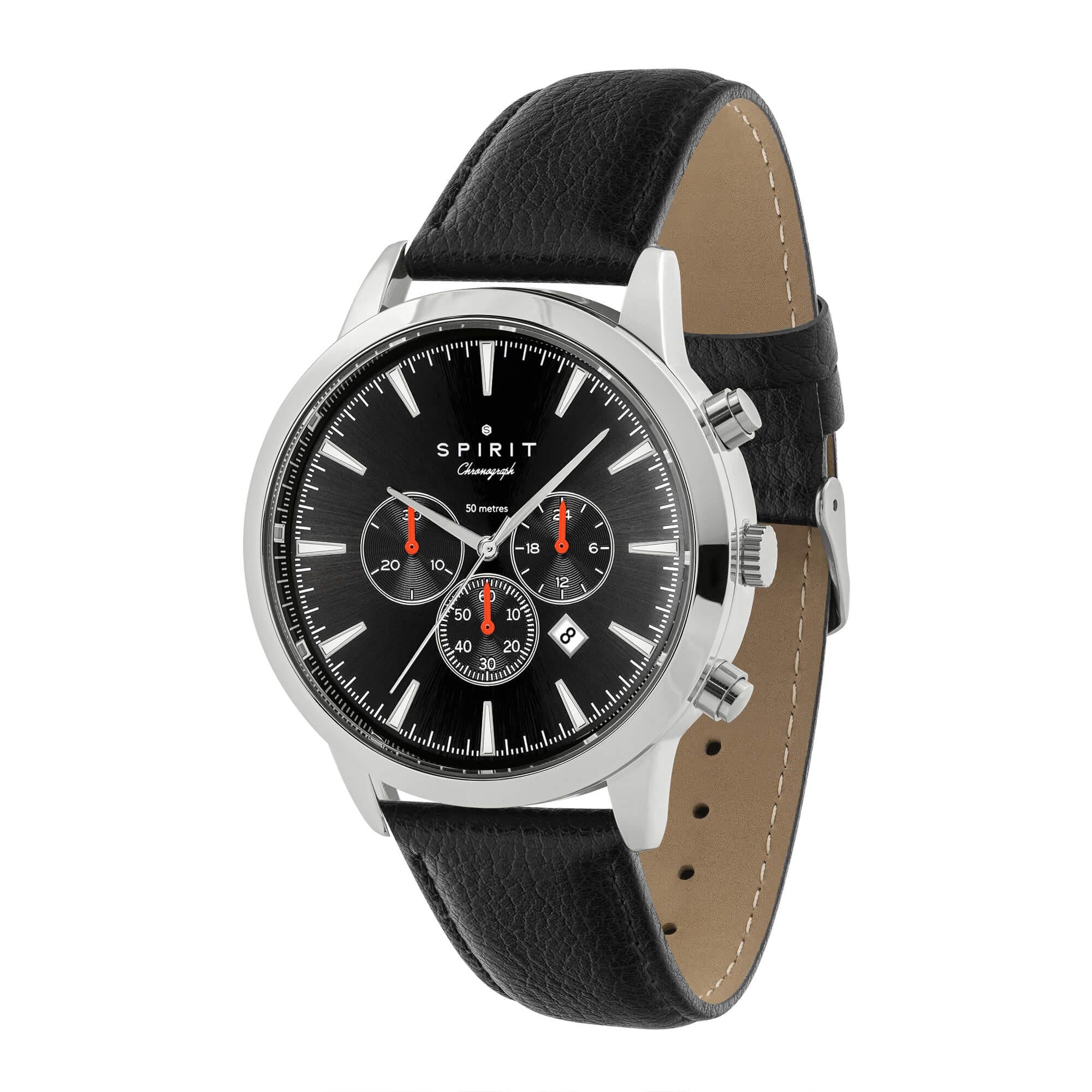 Gent's Black Leather Watch