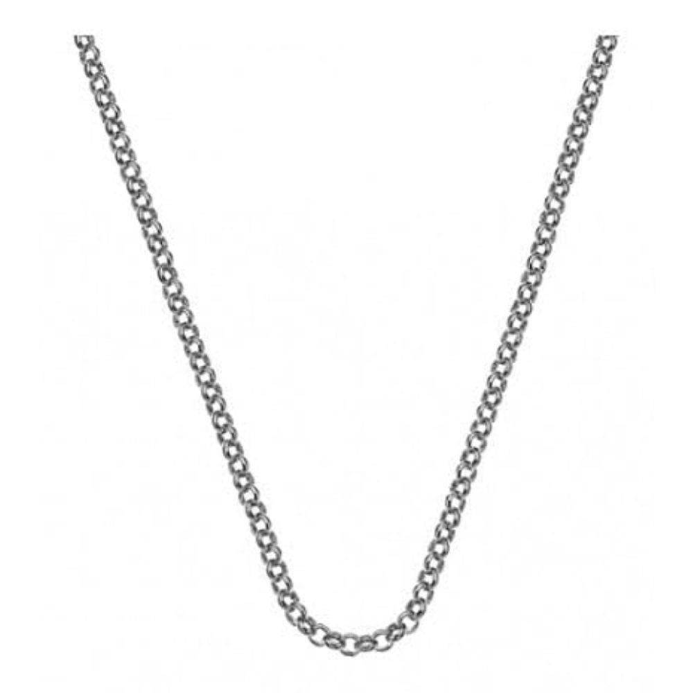 Sterling Silver Belcher 18" Rhodium Plated Chain