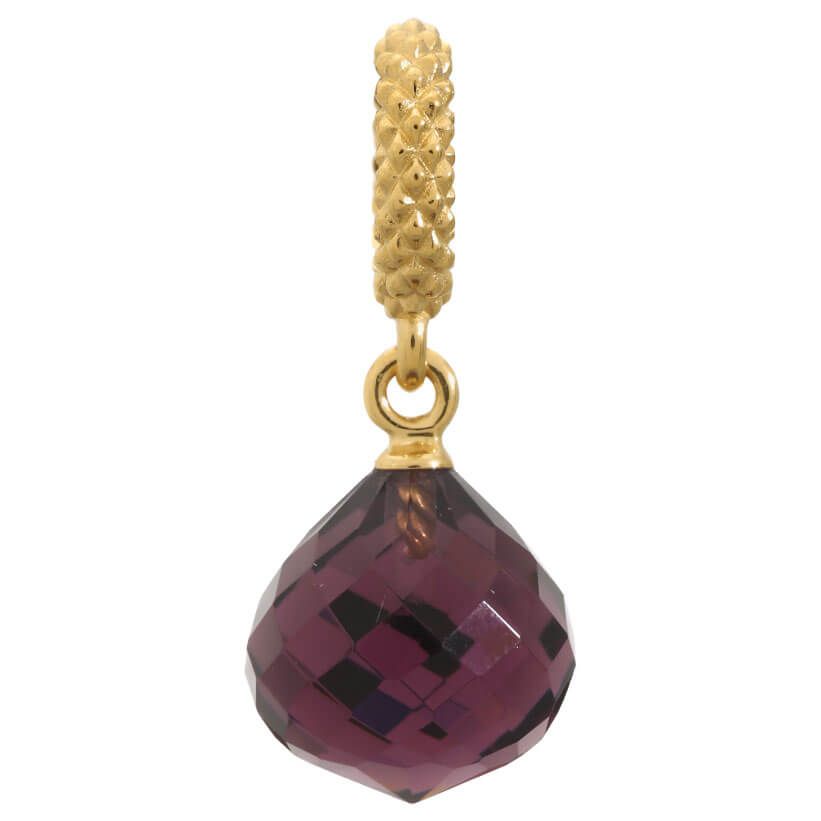 Plum Crystal Drop Charm