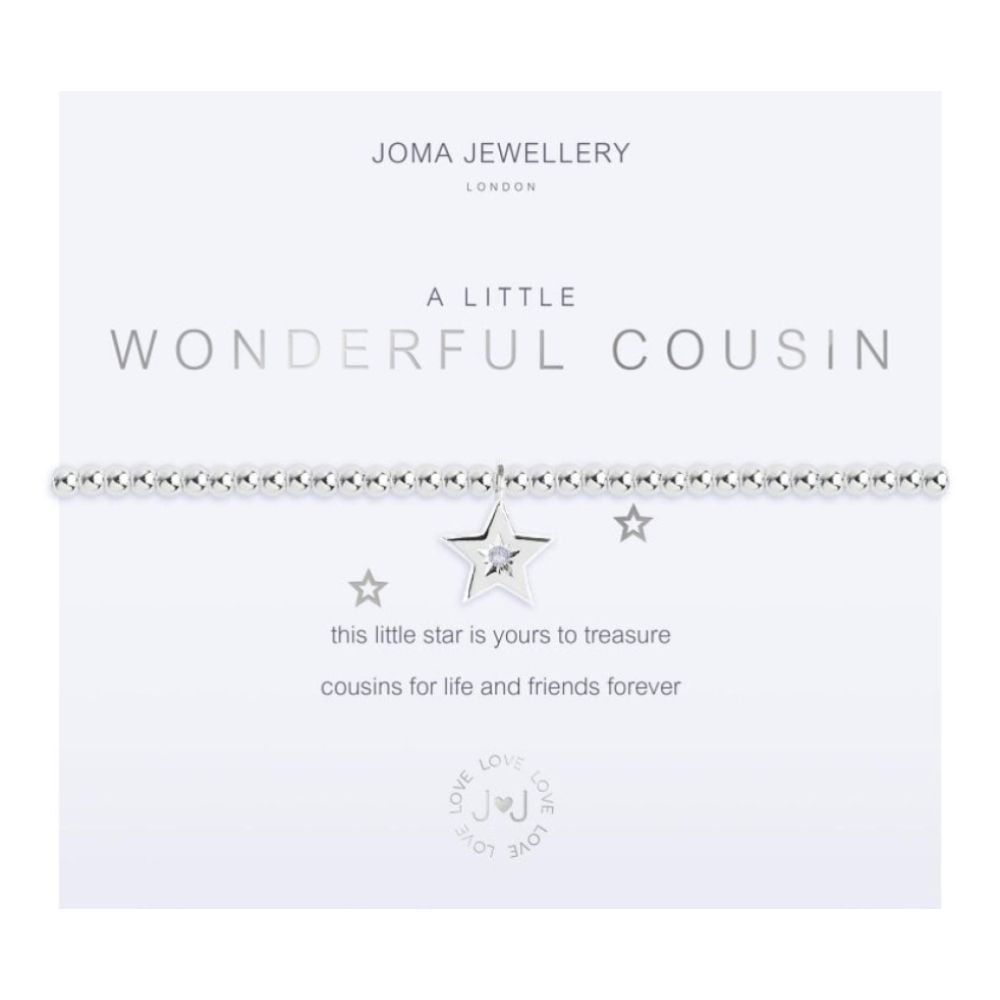 A Little - Wonderful Cousins - Silver- 17.5cm Stretch Bracelet
