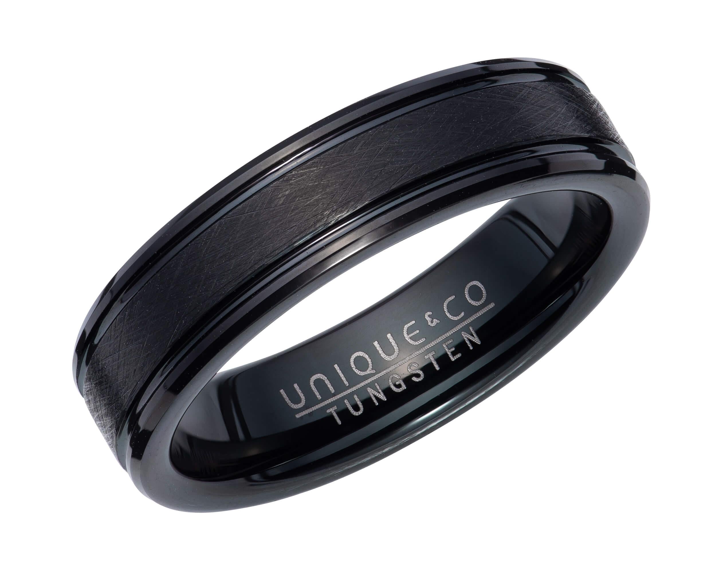 Tungsten Carbide Ring with Black IP Plating 6mm