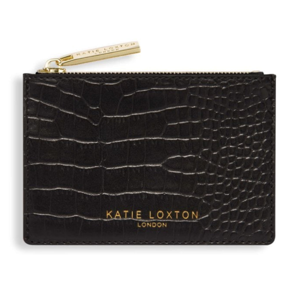CELINE CROC COIN PURSE - Black - 12.5x8.5x1.5cm