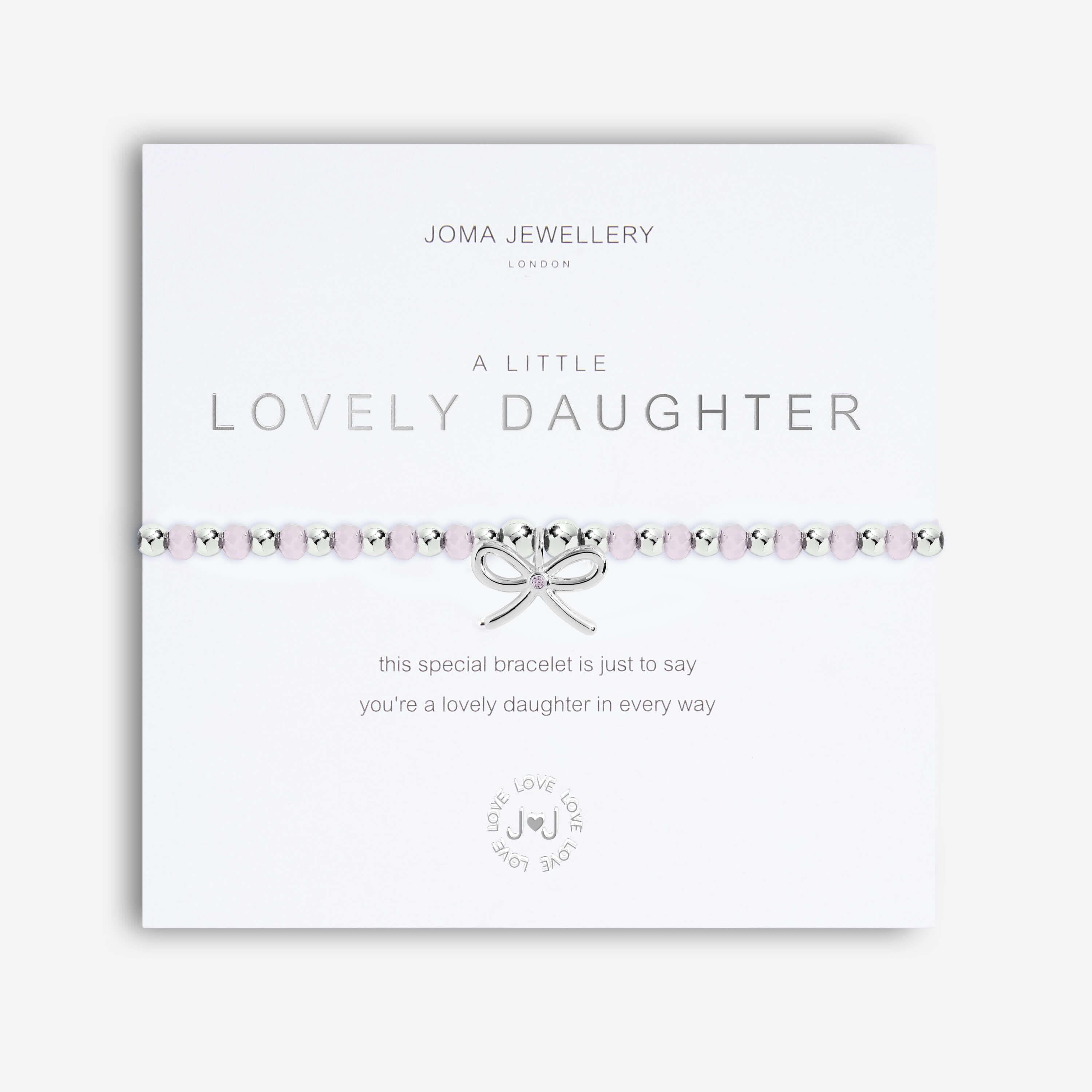 Colour Pop A Little | Lovely Daughter | Silver | Bracelet | 17.5cm Stretch