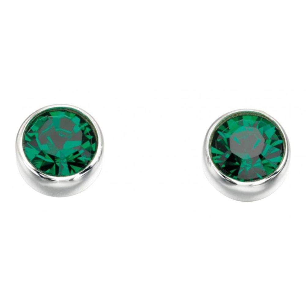 May Birth Stone Sterling Silver Earring