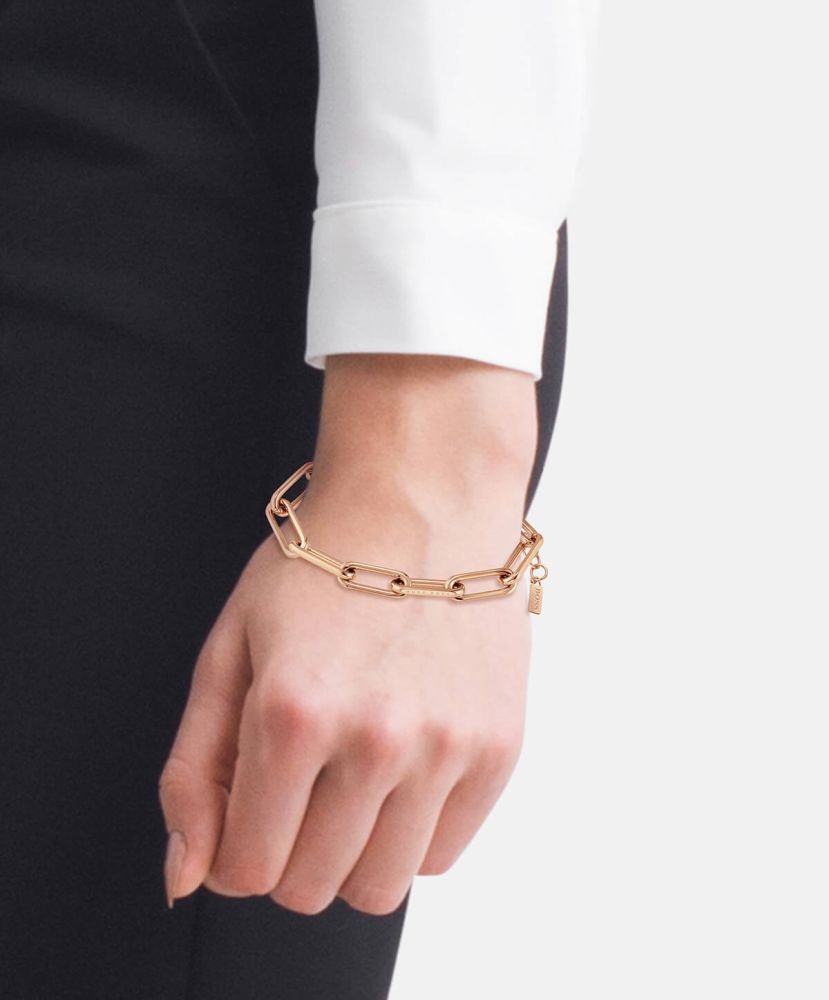 Tessa Ionic Carnation Gold Plated Link Bracelet