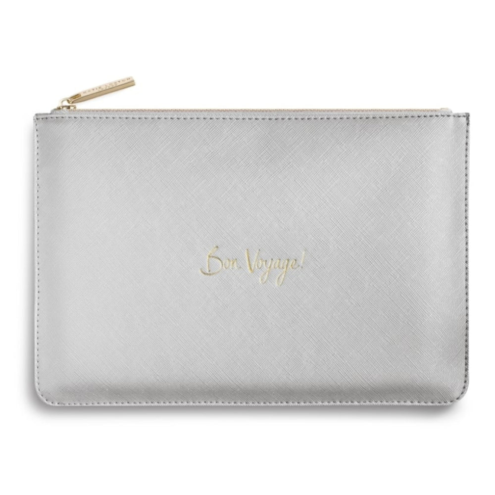 PERFECT POUCH - Bon Voyage! - metallic silver -16x24cm