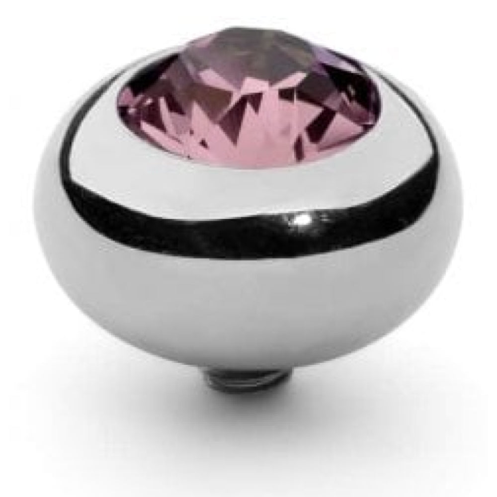 Famosa Silver 10mm Tondo Ring Top Light Rose