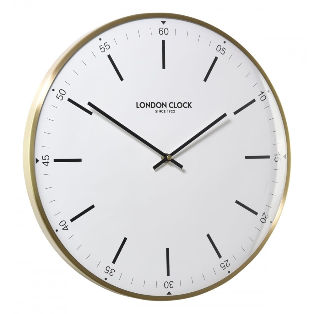 Brushed Brass Domed Lens Wall Clock