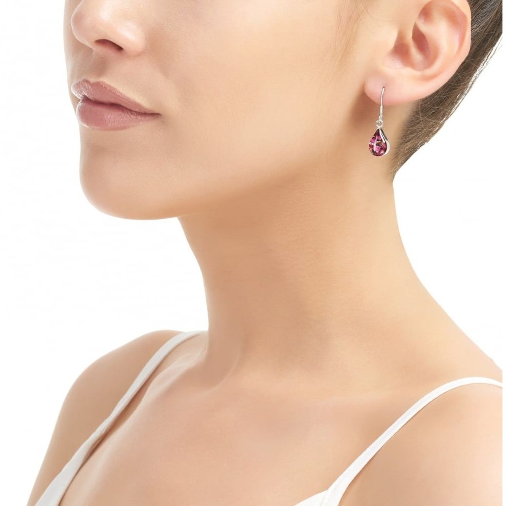 Silver drop Earrings - Heather - Small Teardrop