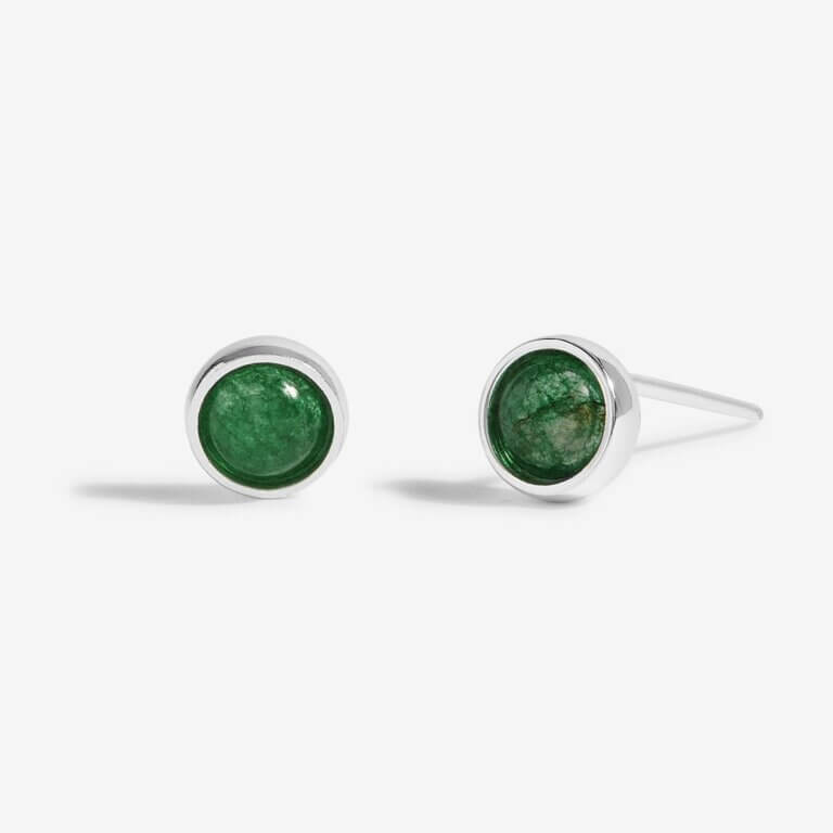 May Green Agate Birthstone Boxed Earrings