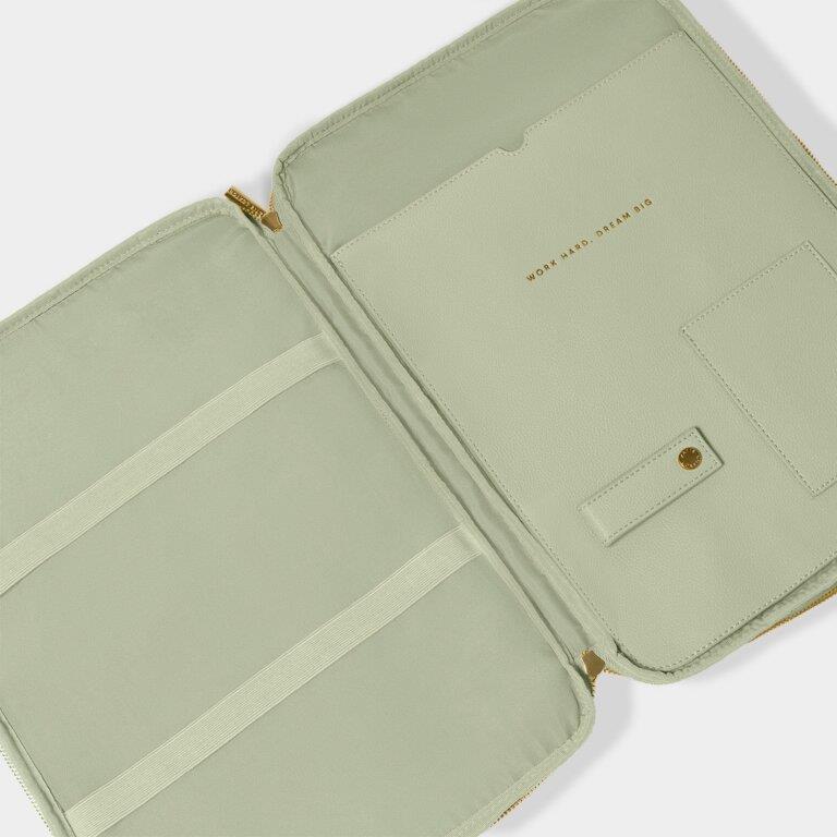 Folio Laptop Case - Work Hard Dream Big - Sage