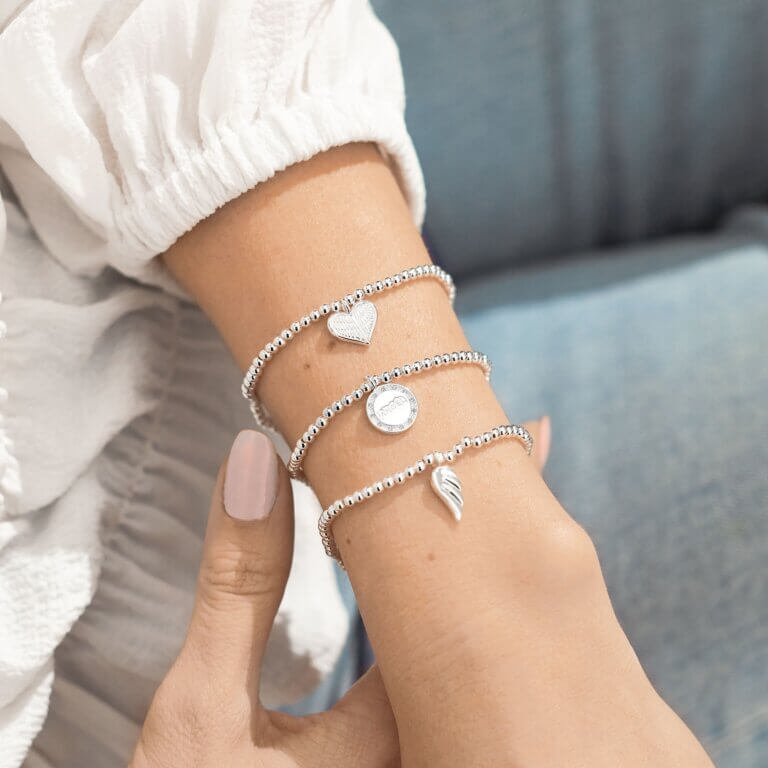 Celebration Set | Guardian Angel | Silver | Set Of 3 Bracelets | 17.5cm Stretch