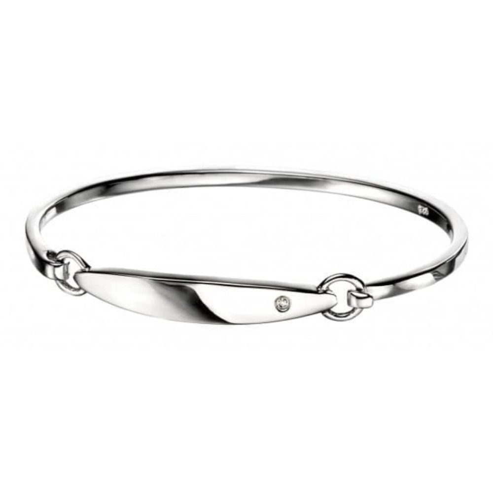 Girls Sterling Silver Bangle with Diamond