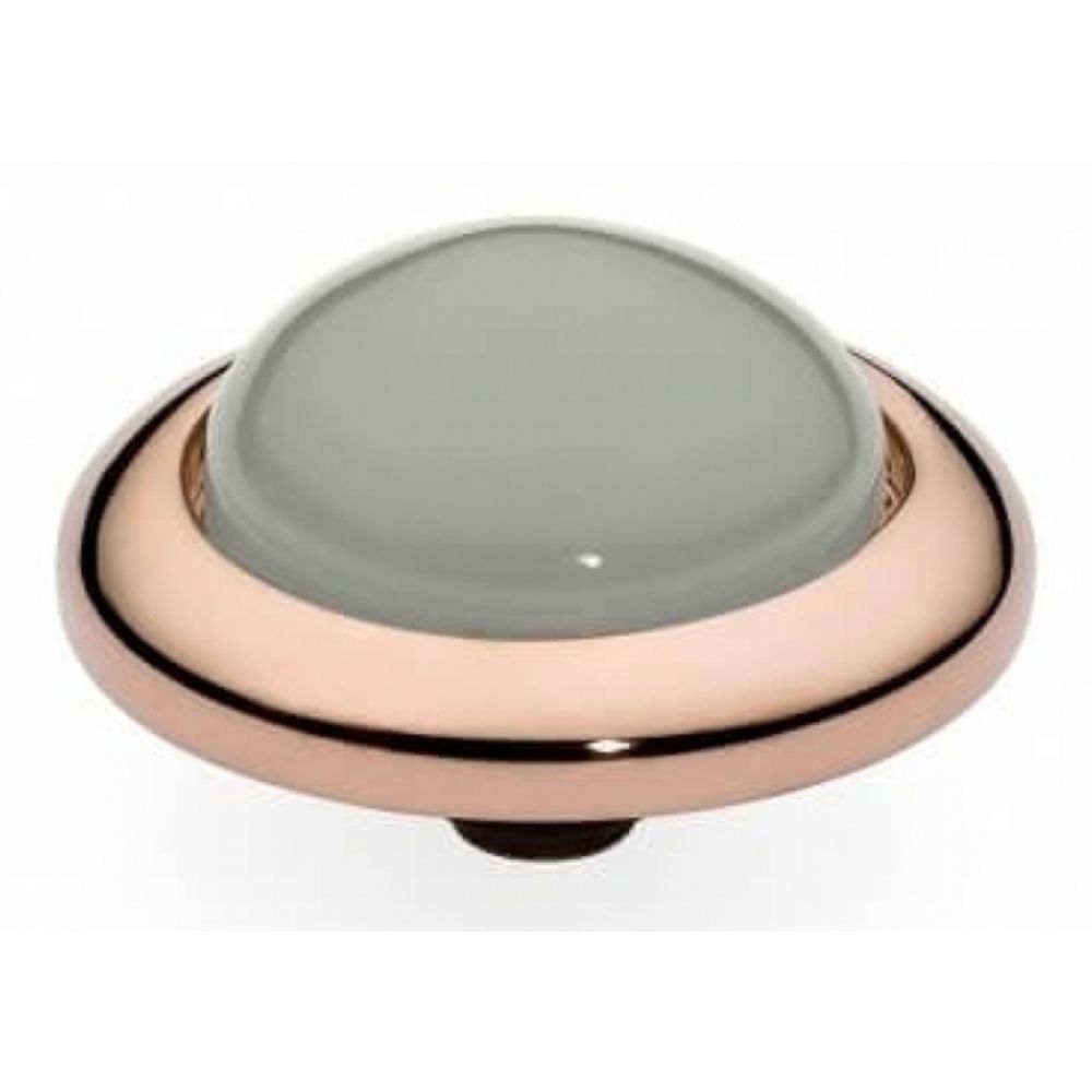 Famosa Rose Gold Plated 11mm Molfetta Light Grey Opal Ring Top