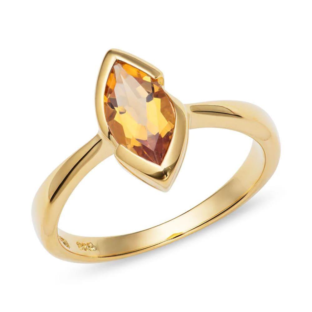 Golden Citrine Yellow Gold Plating Ring