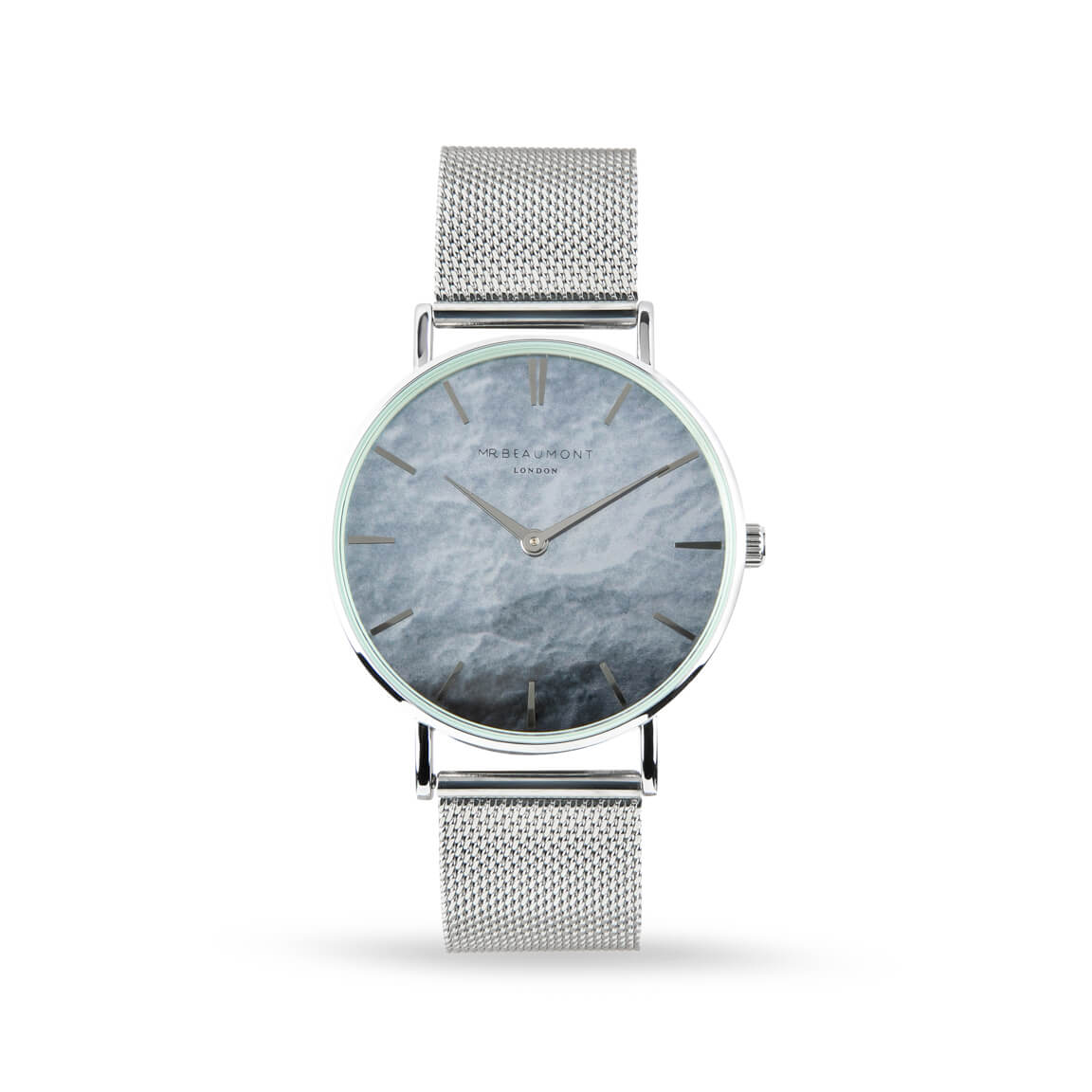 Mr Beaumont Carbon Grey Dial With Silver Mesh Strap