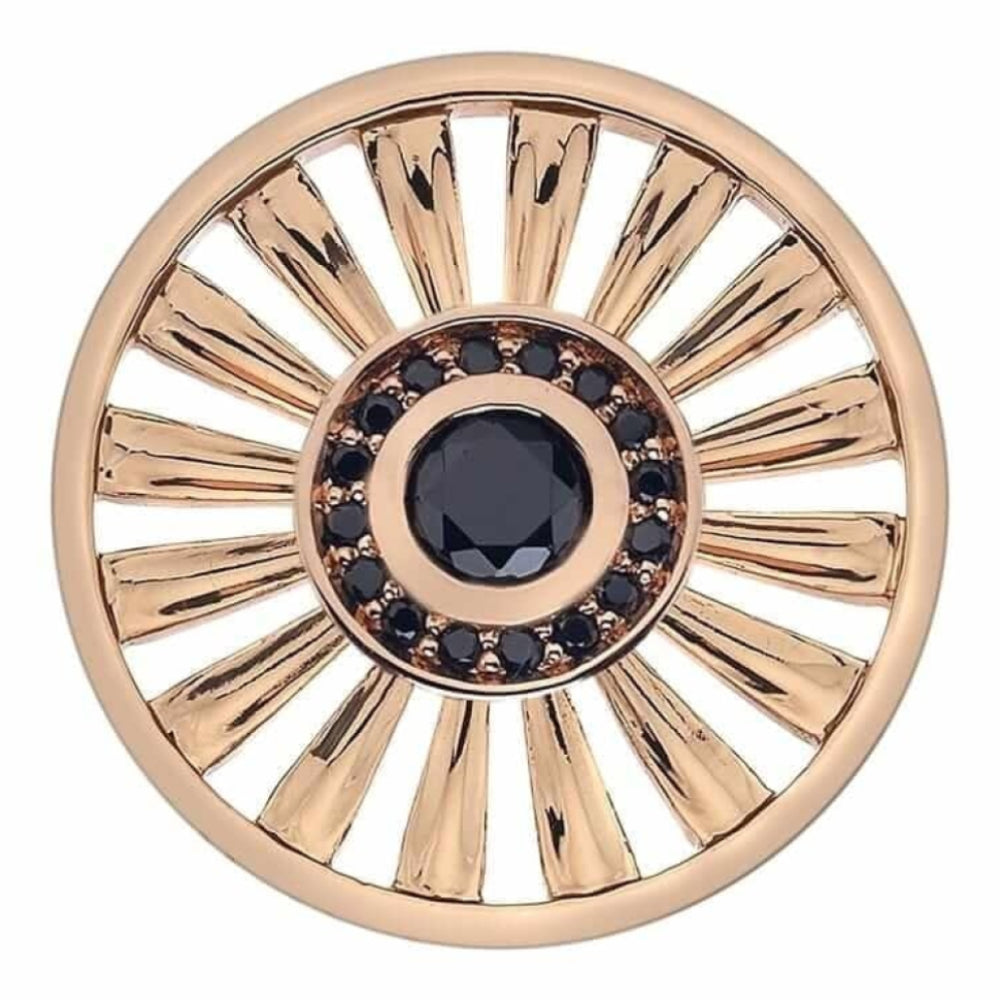 Art Deco Sunrise Rose Gold Plate Coin - 25 mm